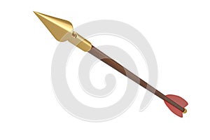 The bow arrow on white background. 3D illustration.
