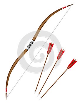 Bow and arrows vector illustration