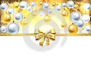 Bow and Baubles Christmas Background