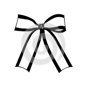 Bow Black and white silhouette. Vector Illustration On White