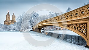 Bow Bridge in Central Park, NYC photo