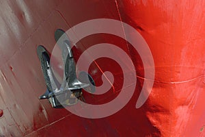 Bow of a cargo ship