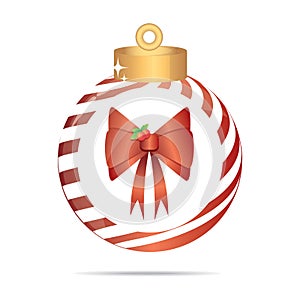 bow in a christmas bauble. Vector illustration decorative design