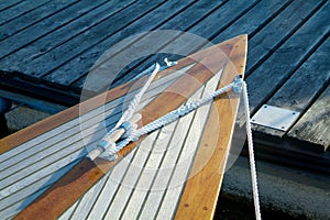 Bow of classic sailboat