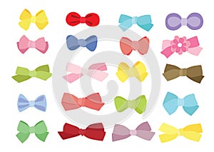 Bow colour design and multicolored bow colorful on white background illustration vector