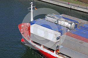 Bow of a container ship