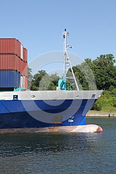 Bow of a container ship