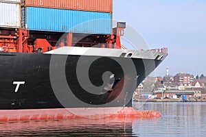 Bow of a container ship
