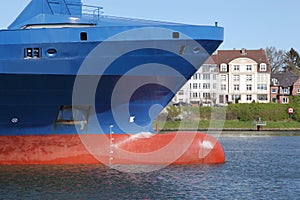 Bow of a container ship