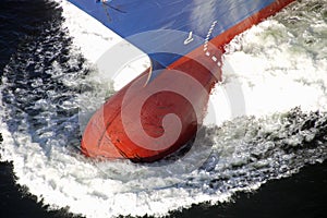 Bow of a container vessel