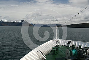 Bow of cruise ship