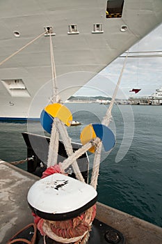 Bow of a Cruise Ship Docked