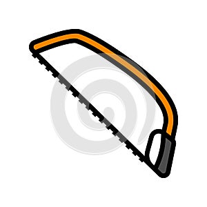 bow cut saw color icon vector illustration