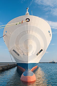 Bow of dry cargo ship