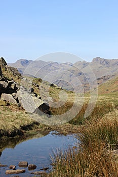 Bow Fell and Langdale Pikes, English Lake District
