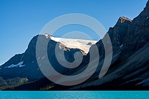 Bow Glacier above Bow Lake in 2020 summer. Banff National Park