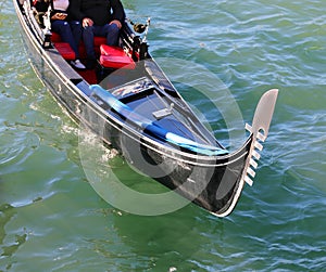 bow of Gondola a typical boat of Venice Island in Italy