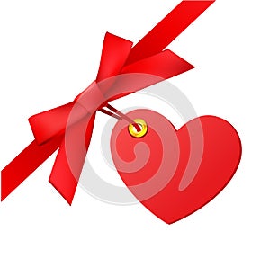 Bow with heart tag