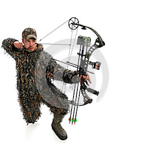 Bow hunter in action