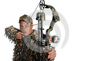 Bow hunter in action