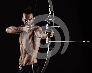 Bow-hunter with a modern compound bow