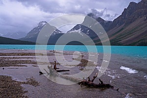 Bow lake, moody skies