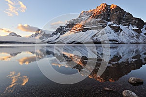 Bow Lake sunrise, Banff National Park photo