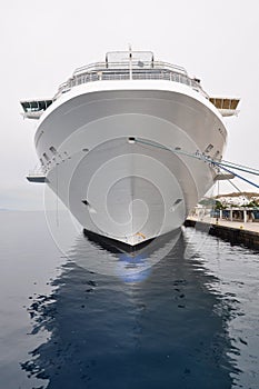 Bow of a large vessel, cruise ship