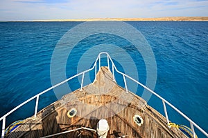 Bow motor boat on the Red Sea