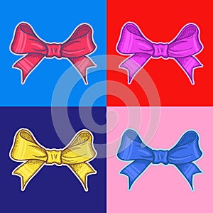 Bow Pop Art Style Andy Warhol style Vector