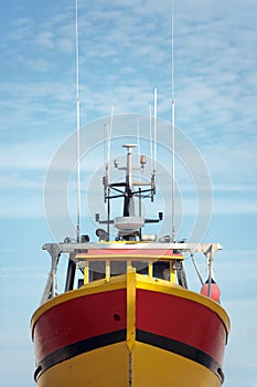 Bow of power boat