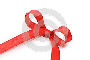 Bow from a red satiny tape