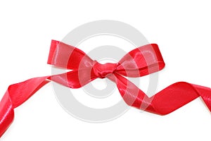 Bow from a red satiny tape