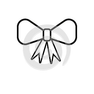 Bow Ribbon Minimalistic Flat Line Outline Stroke Icon Pictogram Symbol Set