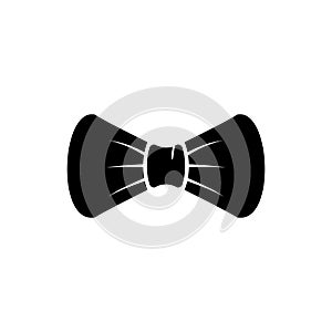 Bow ribbon vector icon. Tie flat black bow logo design