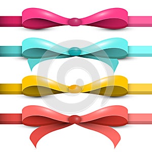 Bow - Ribbon Vector Set. Colorful Bows