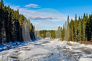 Bow river in Alberta, Canada