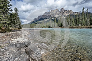 Bow River and Castle Mountain in Banff