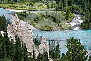 Bow River and the Hoodoos near Banff