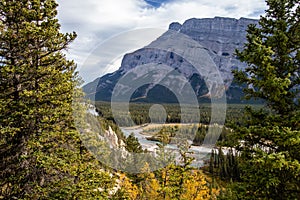 The Bow River and Rocky Mountians in Alberta, Canada