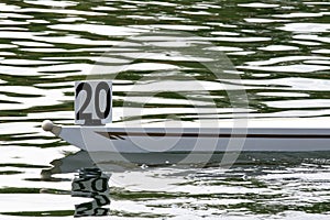 Bow of a rowing skiff