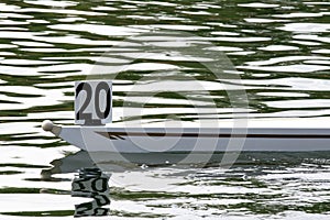 Bow of a rowing skiff photo