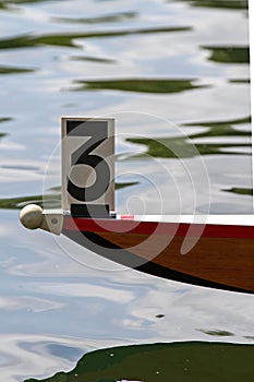 Bow of a rowing skiff photo