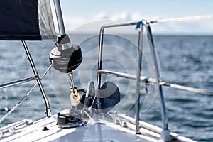 Bow of a sialing yacht