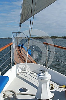 On the bow of a Tall Ship