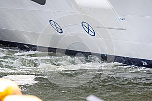 Bow thrusters of a large cruise ship..