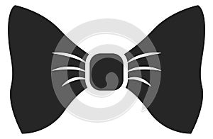 Bow tie black silhouette icon. Necktie symbol