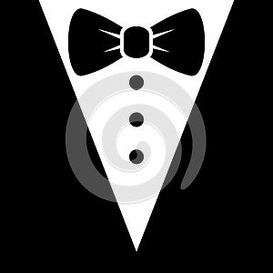 Bow Tie and Black Suit Icon. Vector
