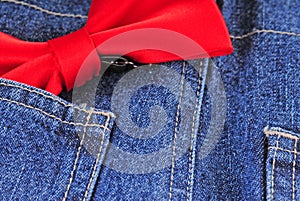 Bow tie and blue jeans