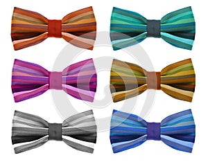 Bow tie with color rainbow strip.